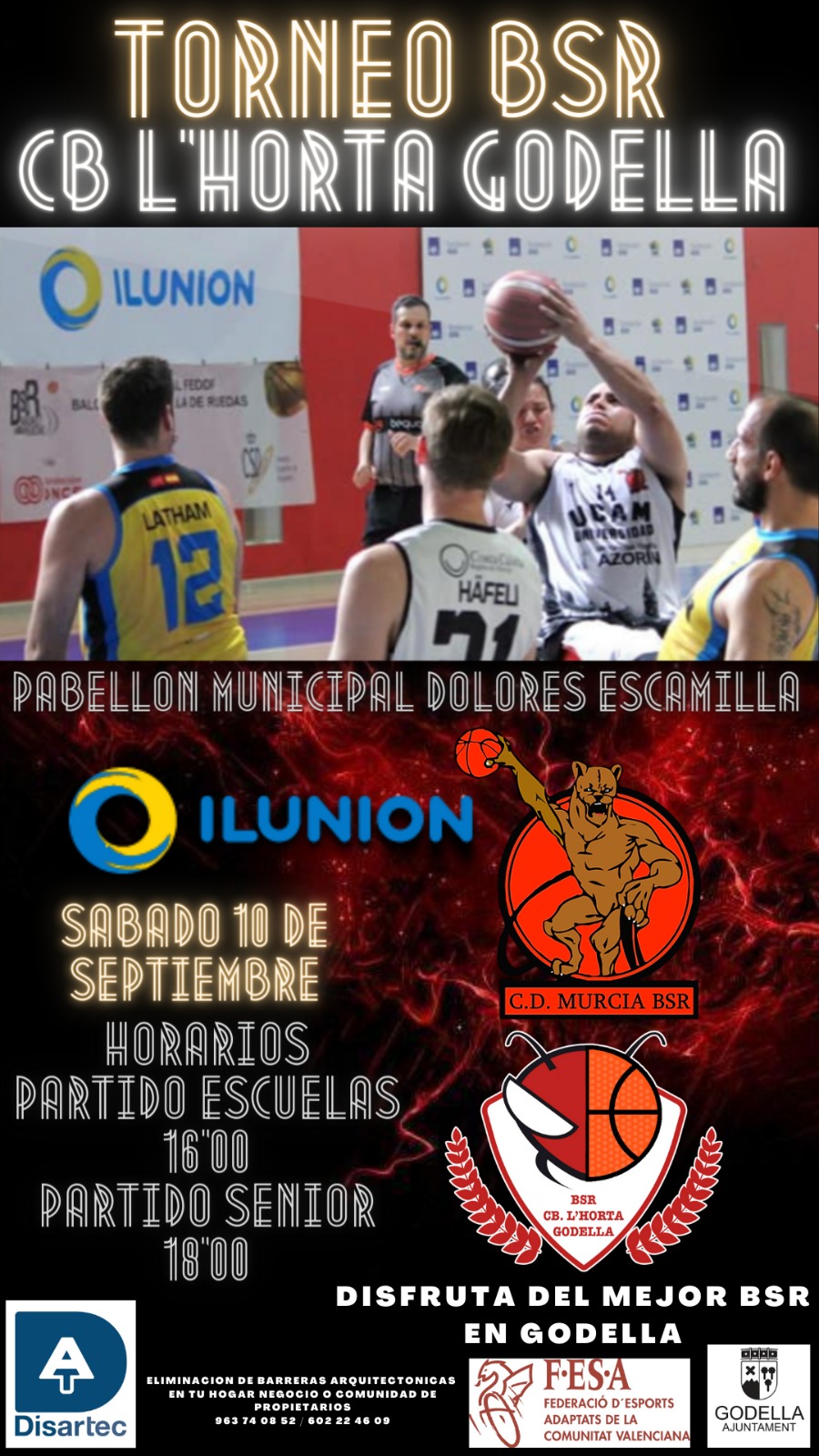 CB L’HORTA GODELLA TE ACERCA EL MEJOR BALONCESTO ADAPTADO EL 10 DE SEPTIEMBRE CON LA CELEBRACIÓN DE SU 1º TORNEO BSR.